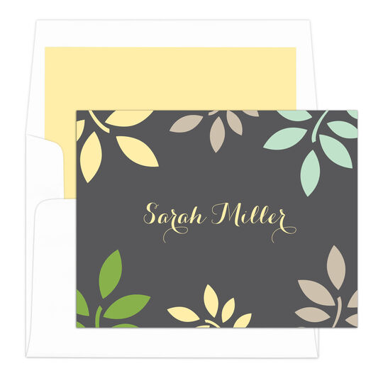 Botanical Leaves Folded Note Cards